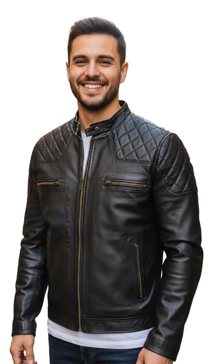 Miniatura 3 - Jaqueta de Couro Legítimo Masculino Esportiva